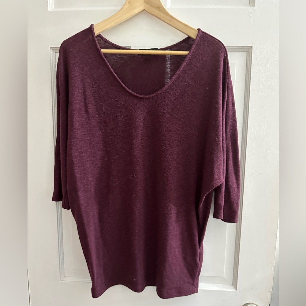 Medium burgundy Dolman sleeve top/tunic